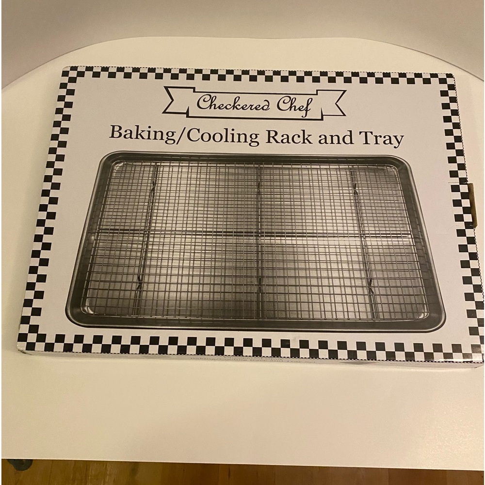 Checkered chef, baking cooling rack with tray, new inbox